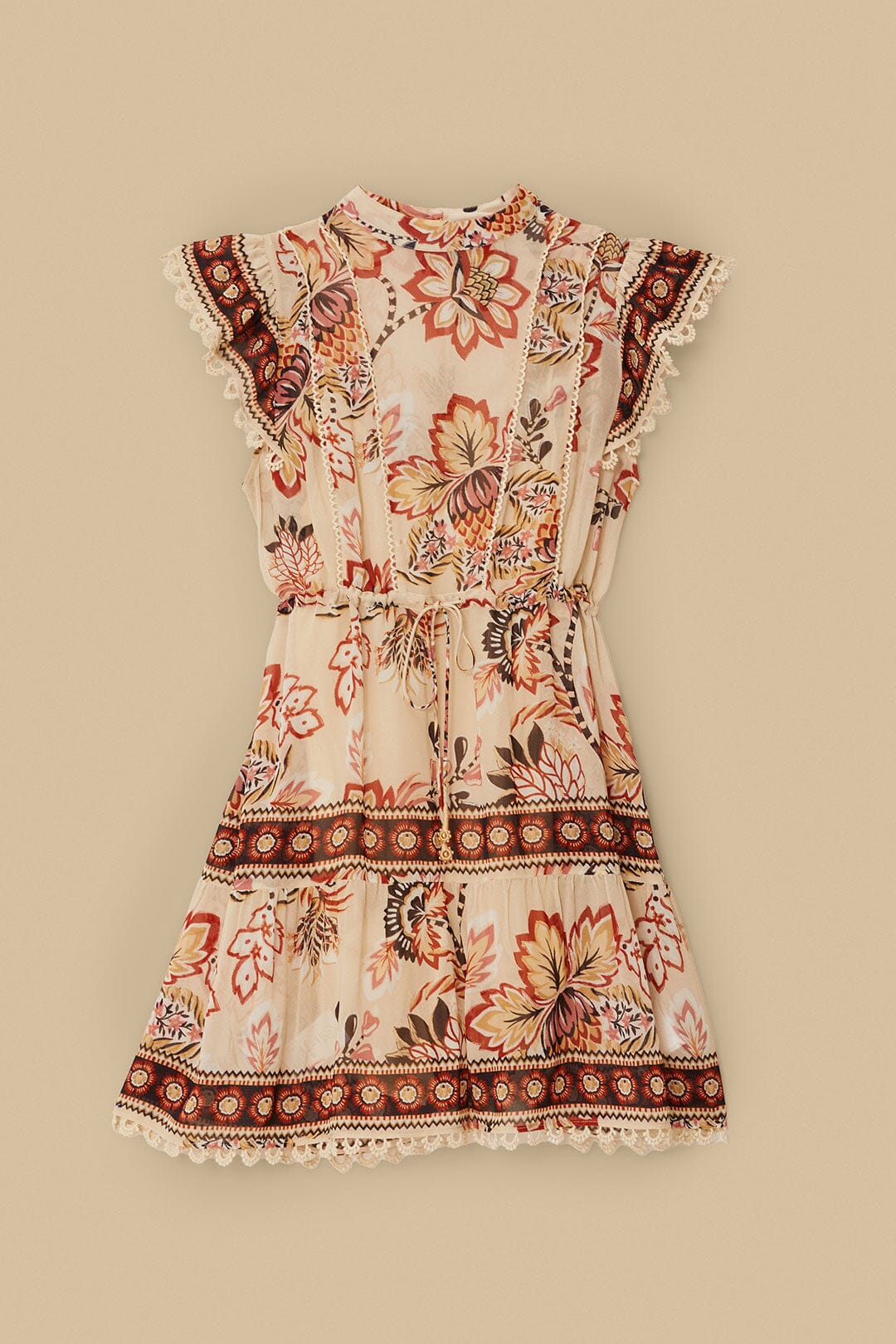 Sand Aura Floral Mini Dress | FARM Rio For Sale