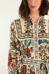 Sand Francesca Long Sleeve Mini Dress | FARM Rio | FARM Rio Online