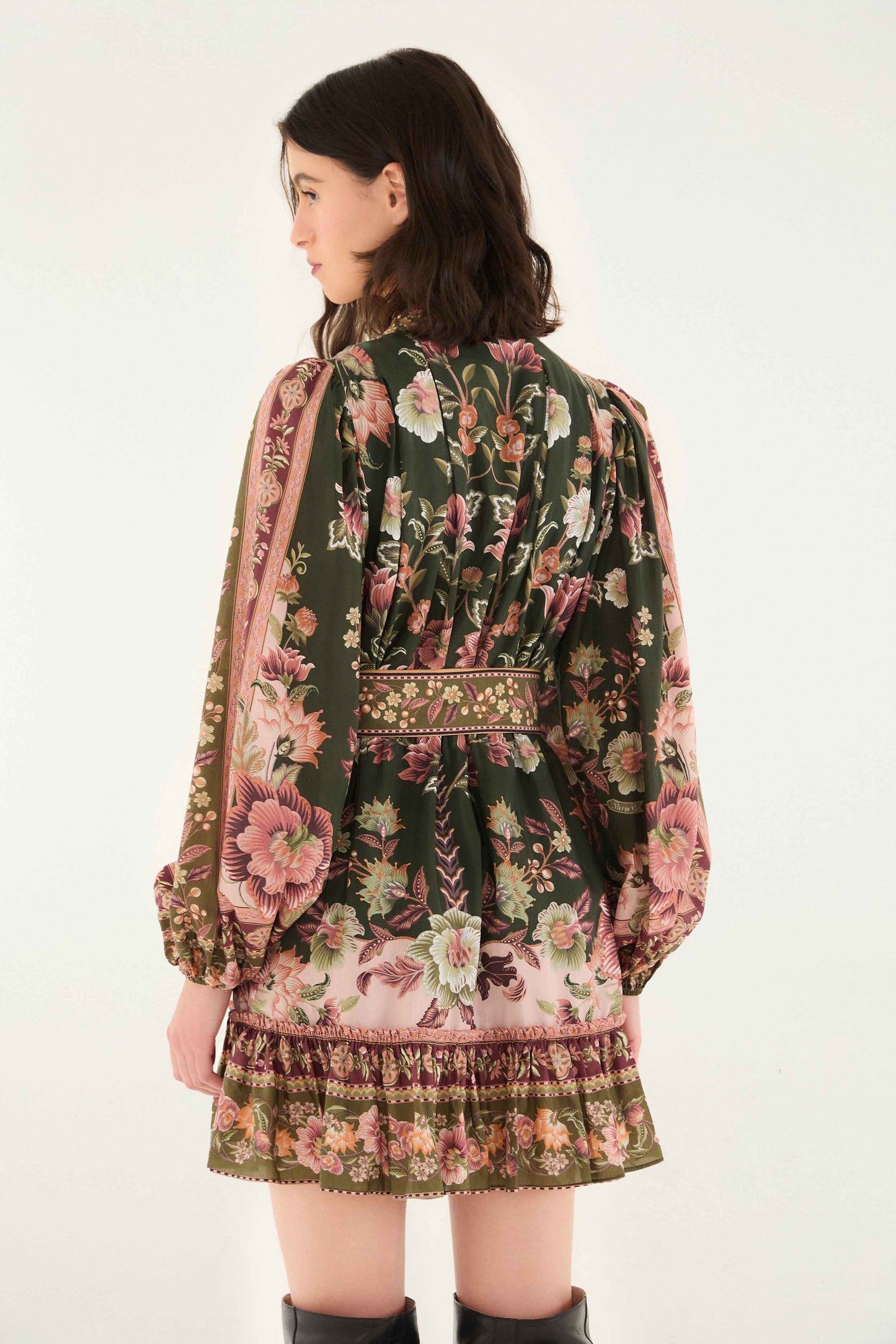 Green Flowering Garden Tree Mini Dress | FARM Rio | FARM Rio Outlet