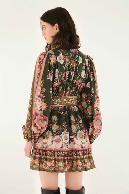Green Flowering Garden Tree Mini Dress | FARM Rio | FARM Rio Outlet