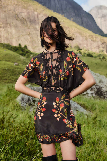 Black Berry Garden Mini Dress | FARM Rio | FARM Rio For Sale
