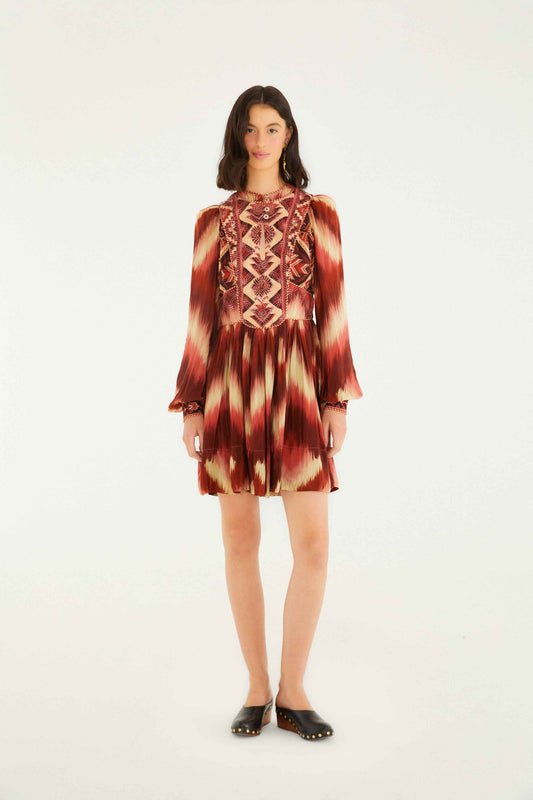 Red Amanda Stripes Tapestry Quilted Mini Dress | FARM Rio | FARM Rio US