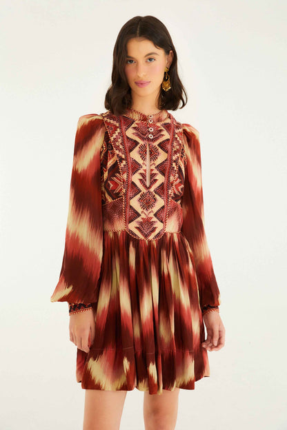 Red Amanda Stripes Tapestry Quilted Mini Dress | FARM Rio | FARM Rio US