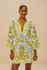Off-White Sicily LENZING™ ECOVERO™ Euroflax™ Mini Dress | FARM Rio Near Me