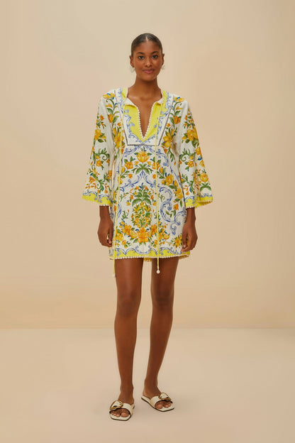 Off-White Sicily LENZING™ ECOVERO™ Euroflax™ Mini Dress | FARM Rio Near Me