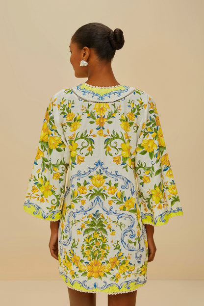Off-White Sicily LENZING™ ECOVERO™ Euroflax™ Mini Dress | FARM Rio Near Me