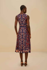 Blue Snake Garden Long Sleeve Mini Dress | FARM Rio US