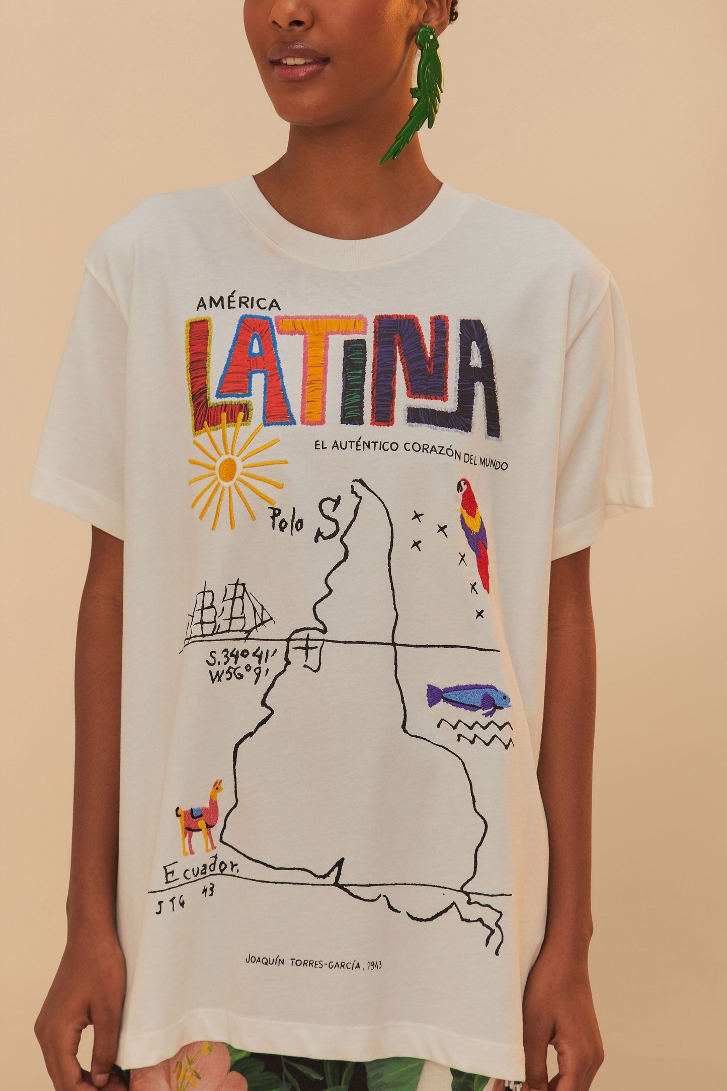 Off-White America Latina Relaxed T-Shirt | FARM Rio Discount