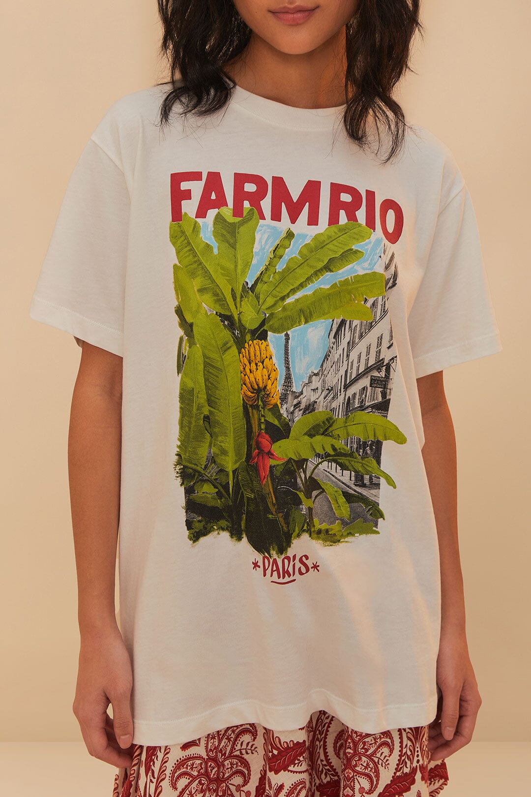 Off-White From Brasil To The World Relaxed T-Shirt | FARM Rio On Sale