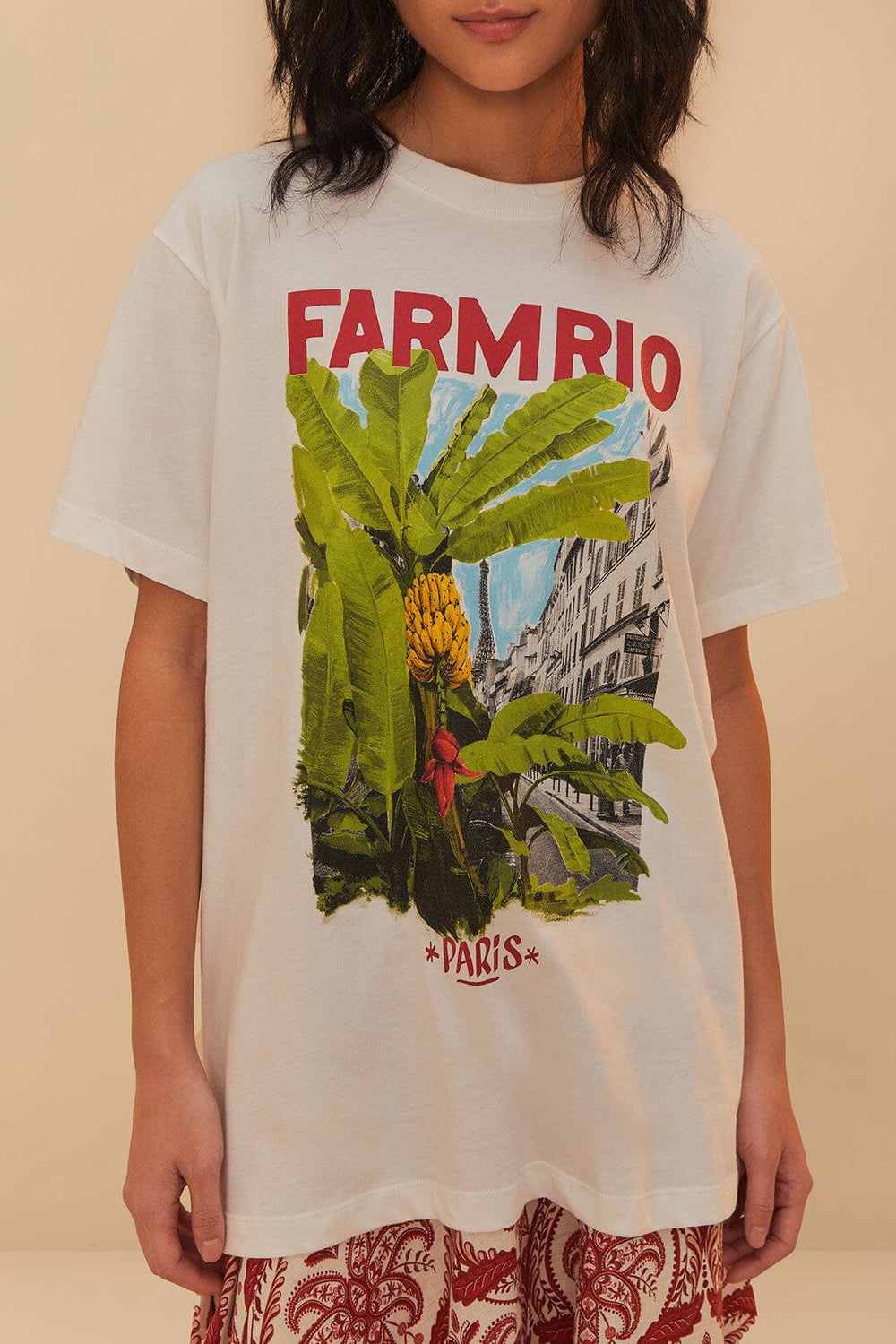 Off-White From Brasil To The World Relaxed T-Shirt | FARM Rio On Sale