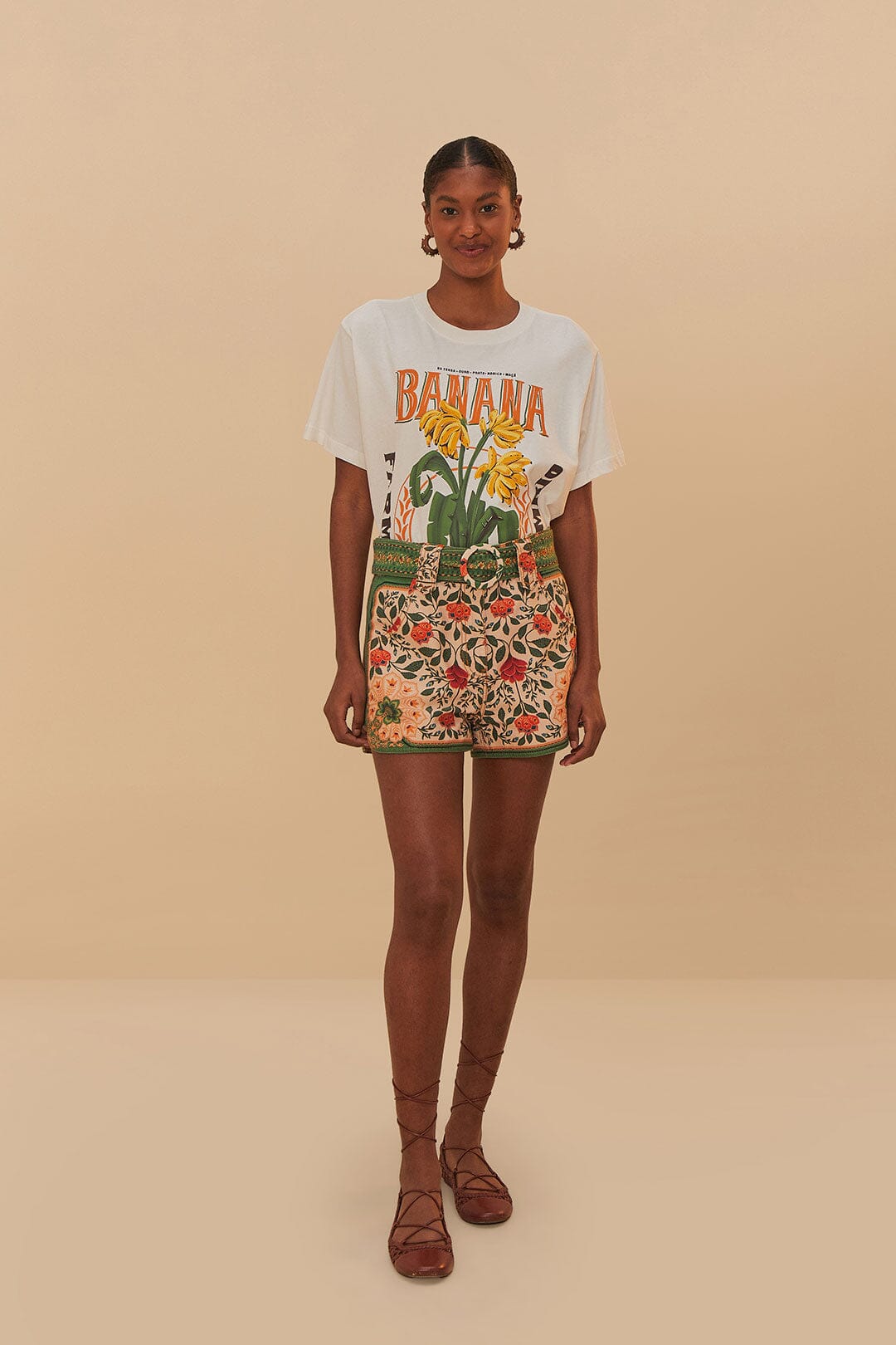 Off-White Banana Cocina Relaxed T-Shirt | FARM Rio Outlet