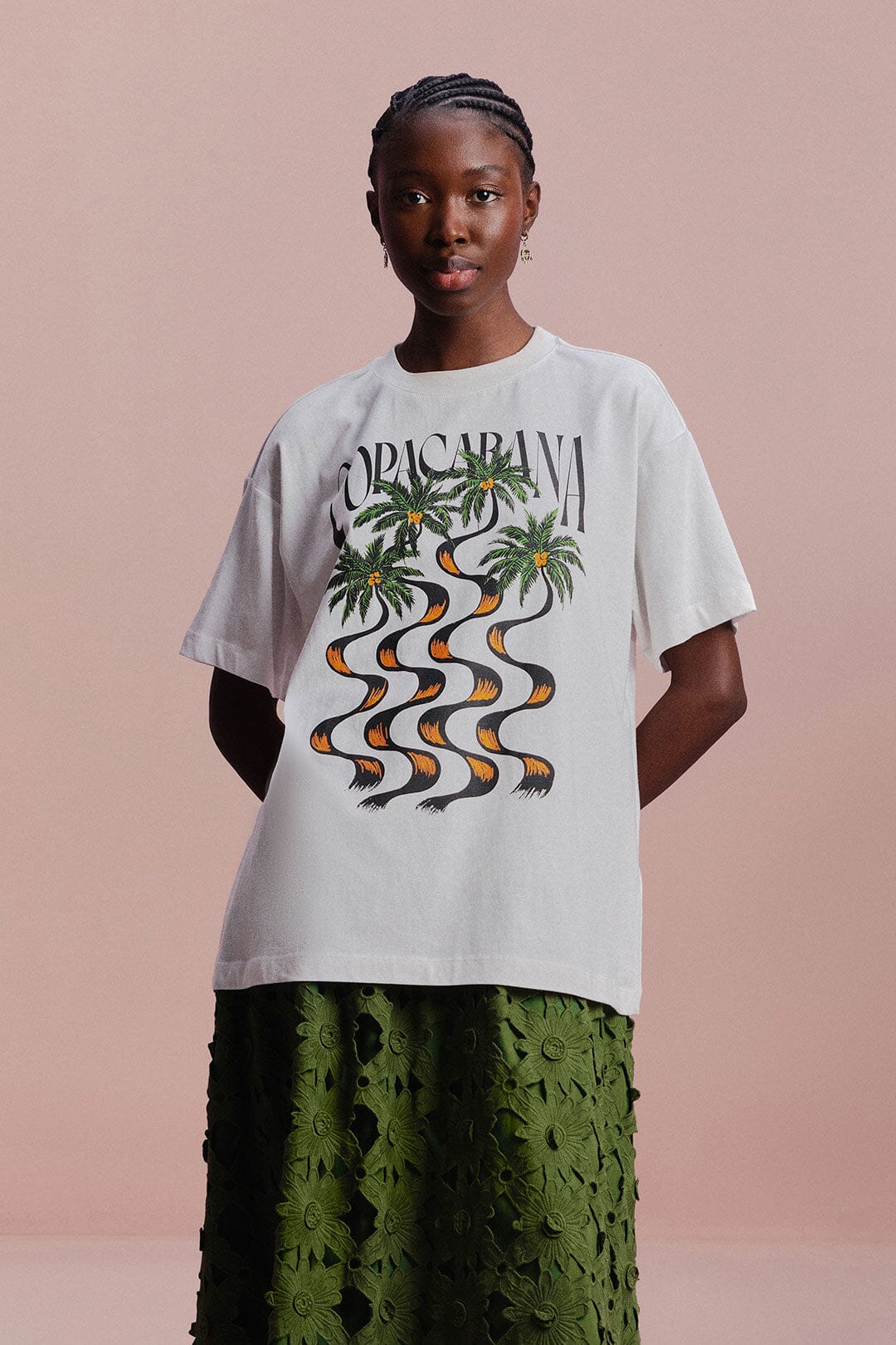 Off-White Copacabana Relaxed Organic Cotton T-Shirt | FARM Rio