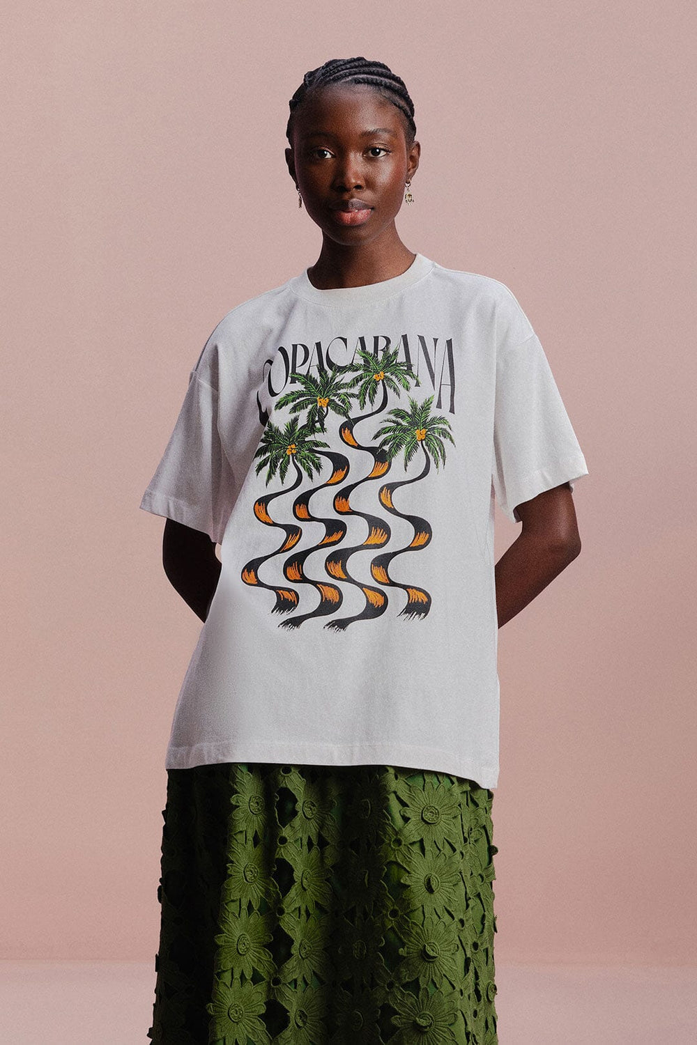 Off-White Copacabana Relaxed Organic Cotton T-Shirt | FARM Rio