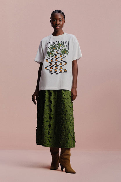 Off-White Copacabana Relaxed Organic Cotton T-Shirt | FARM Rio