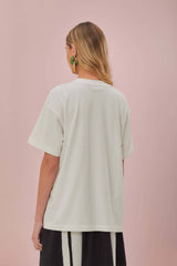 Off-White Copacabana Relaxed Organic Cotton T-Shirt | FARM Rio