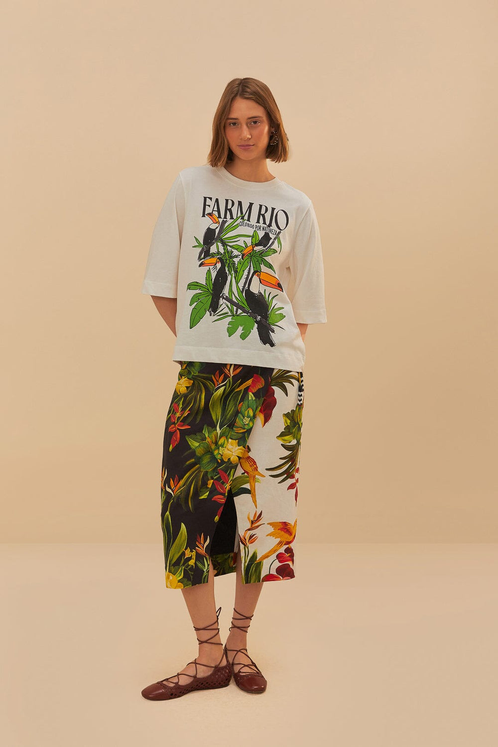 Off-White Nature Lovers Toucans T-Shirt | FARM Rio US