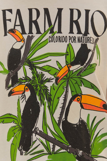 Off-White Nature Lovers Toucans T-Shirt | FARM Rio US