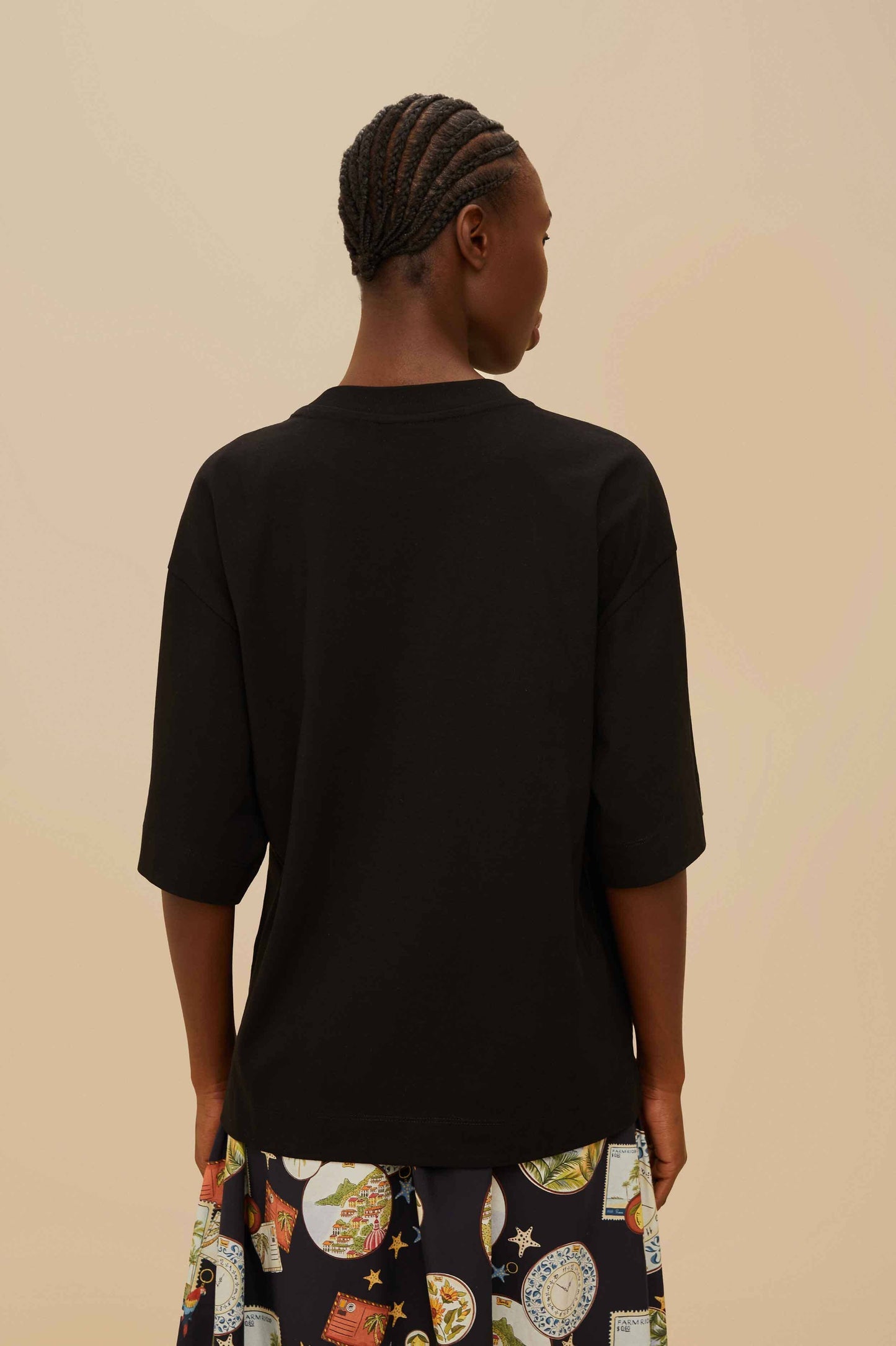 Black Tropical Organic Cotton T-Shirt | FARM Rio On Sale