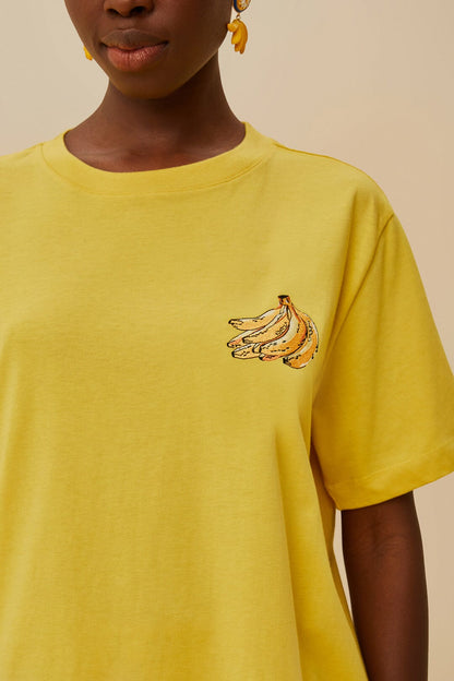 Pink Tropical Bananas Organic Cotton Relaxed T-Shirt | FARM Rio Near Me