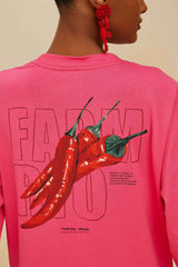 Pink Spicy Pepper Organic Cotton T-Shirt | FARM Rio Discount
