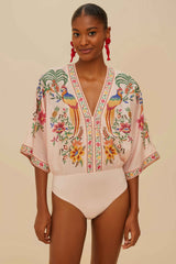 Pink Delicate Forest Bodysuit | FARM Rio US