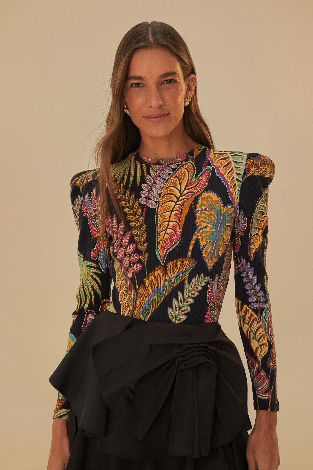 Cool Foliage Black Bodysuit | FARM Rio Online