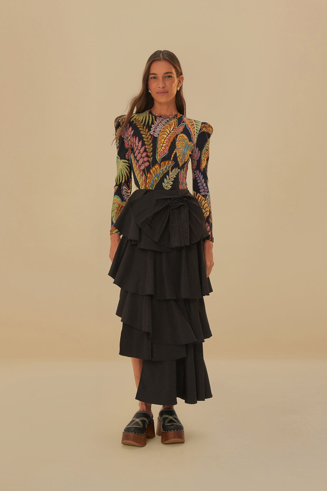 Cool Foliage Black Bodysuit | FARM Rio Online