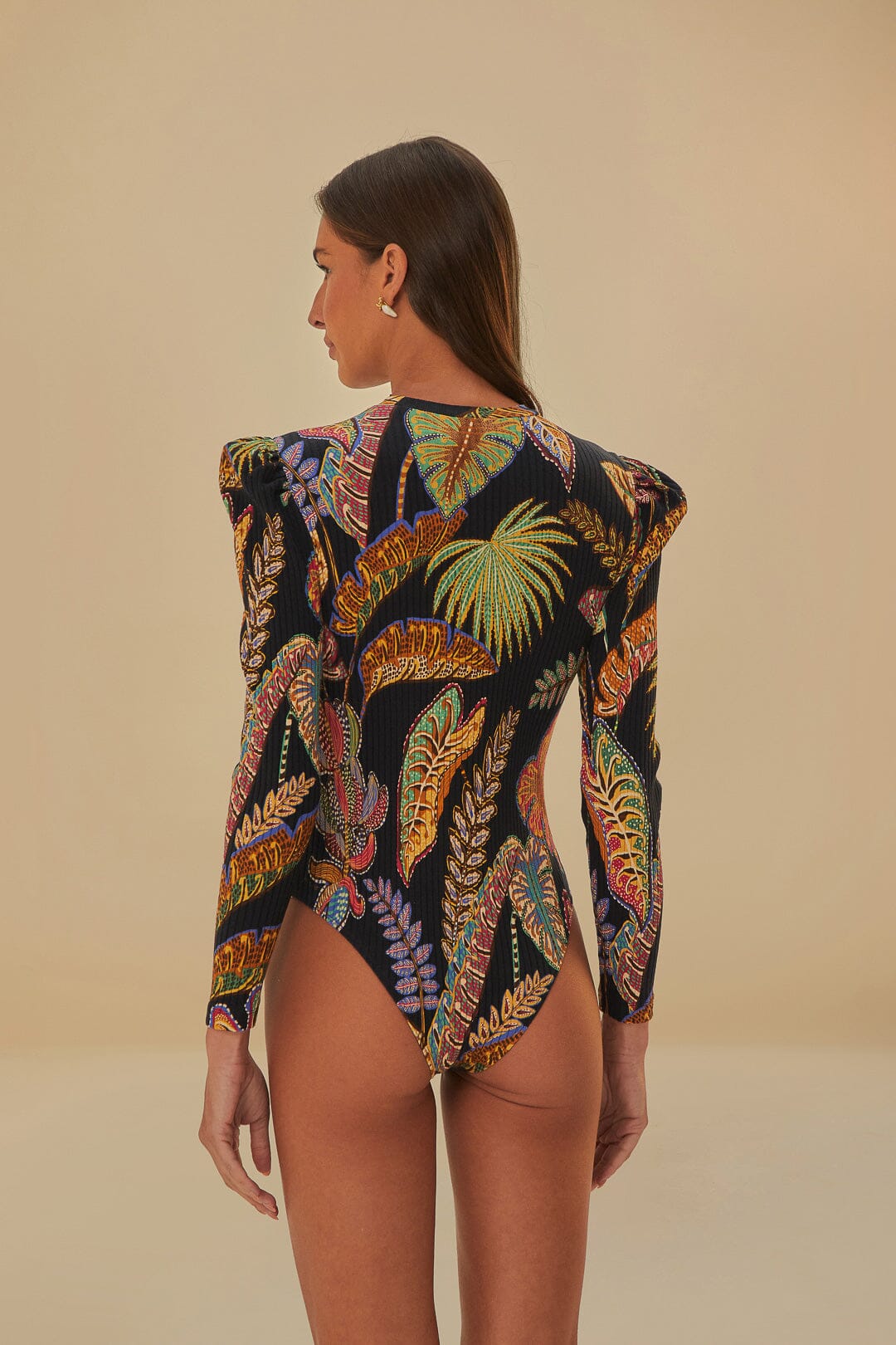 Cool Foliage Black Bodysuit | FARM Rio Online