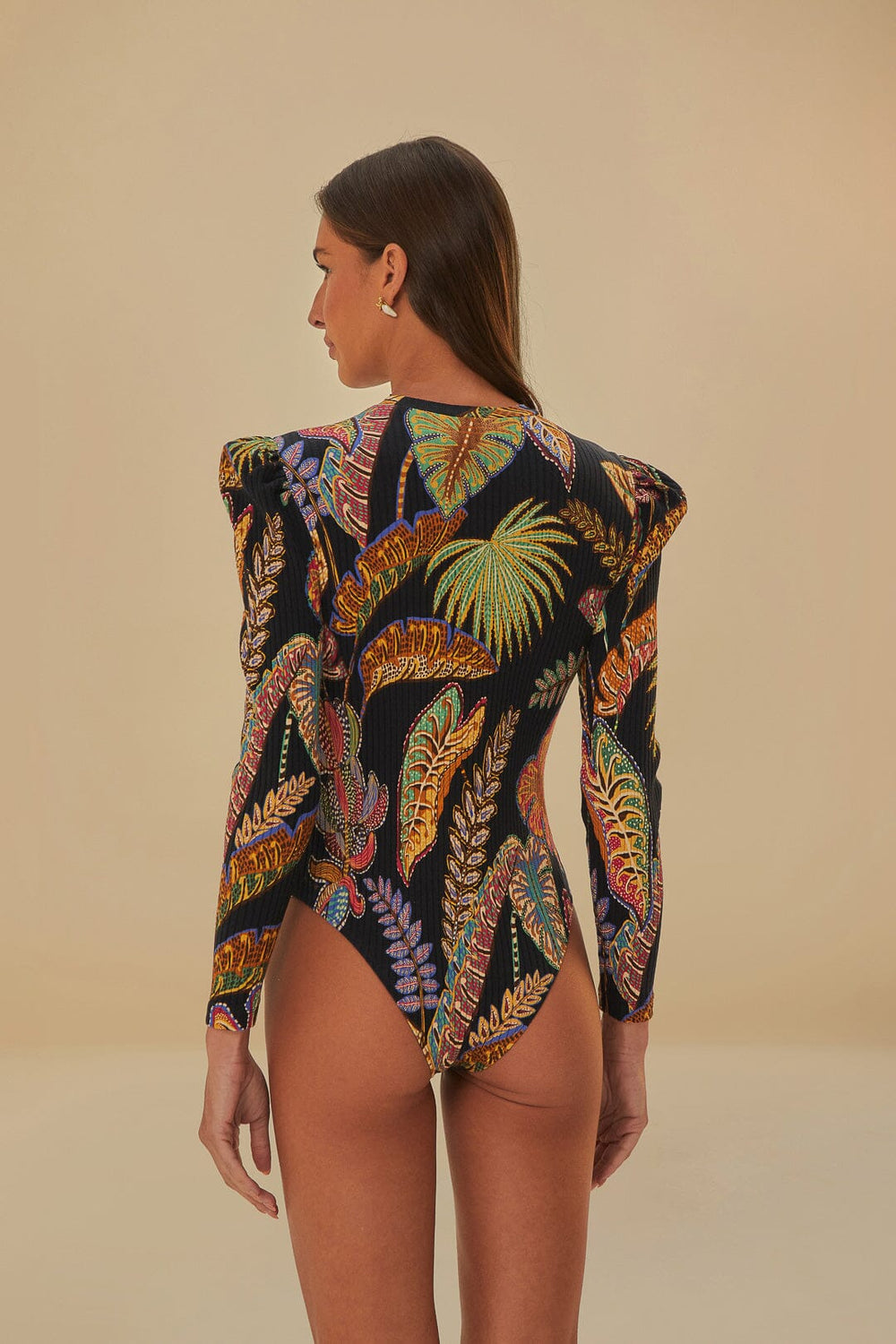 Cool Foliage Black Bodysuit | FARM Rio Online