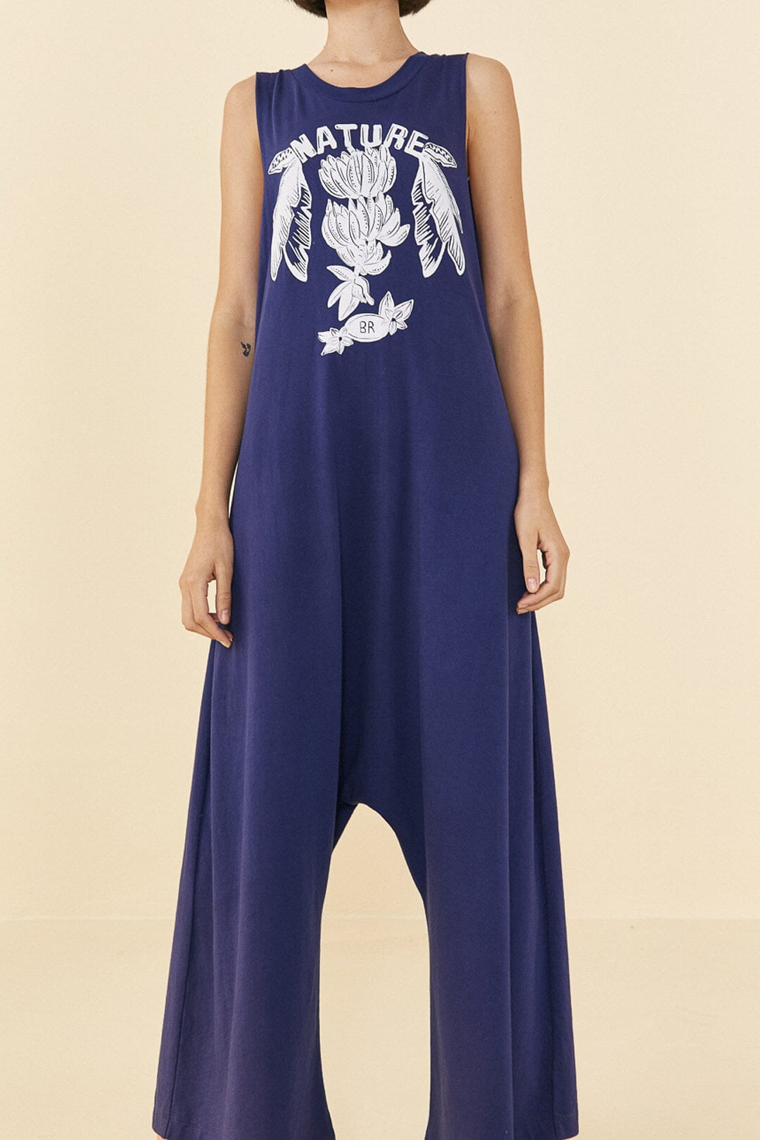 Navy Blue Nature Organic Cotton Jumpsuit | FARM Rio On Sale