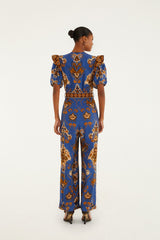 Blue Ornament Floral Jumpsuit | FARM Rio US
