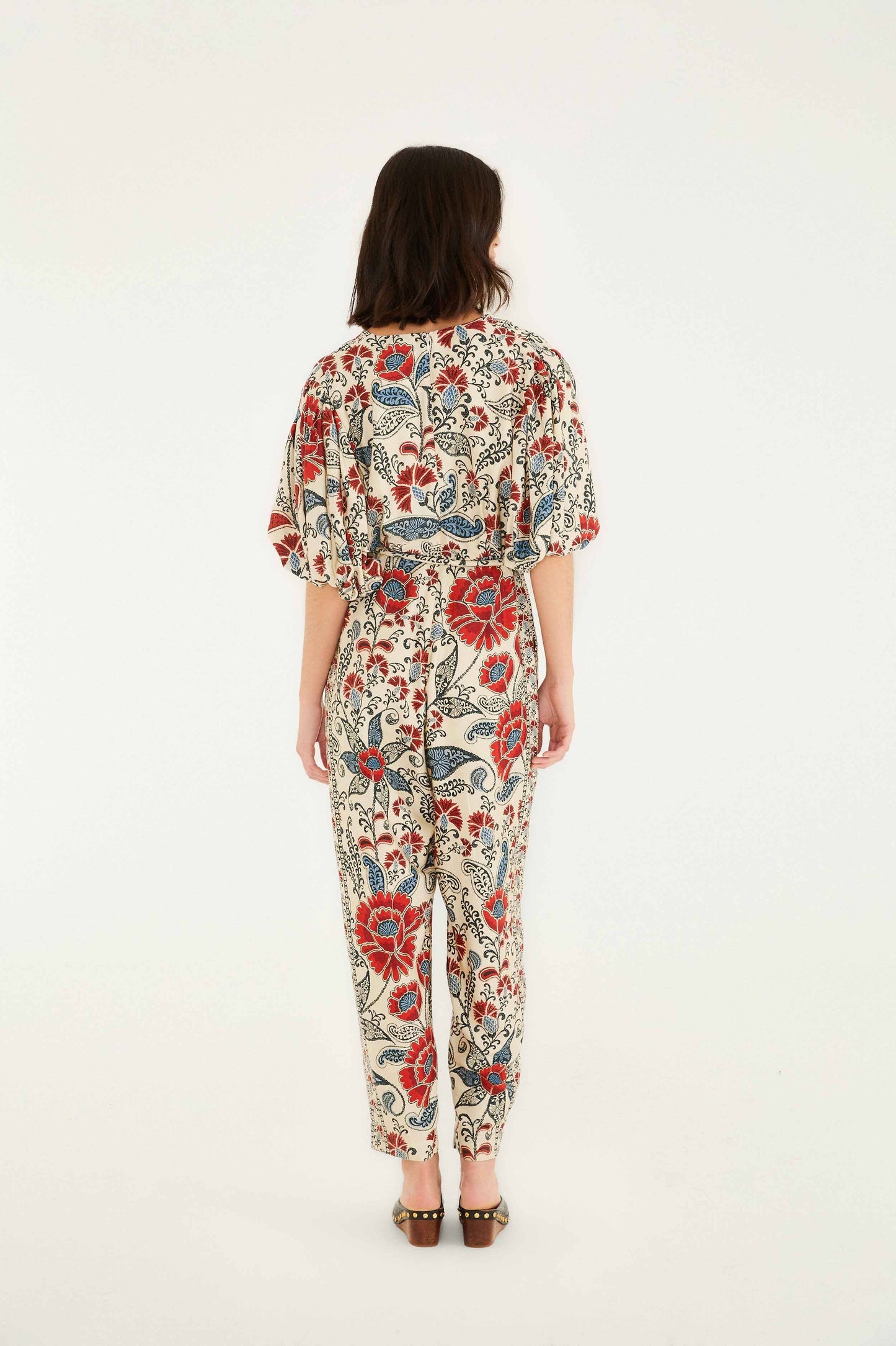 Sand Francesca V Neckline Short Sleeve Jumpsuit | FARM Rio | FARM Rio On Sale