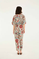 Sand Francesca V Neckline Short Sleeve Jumpsuit | FARM Rio | FARM Rio On Sale
