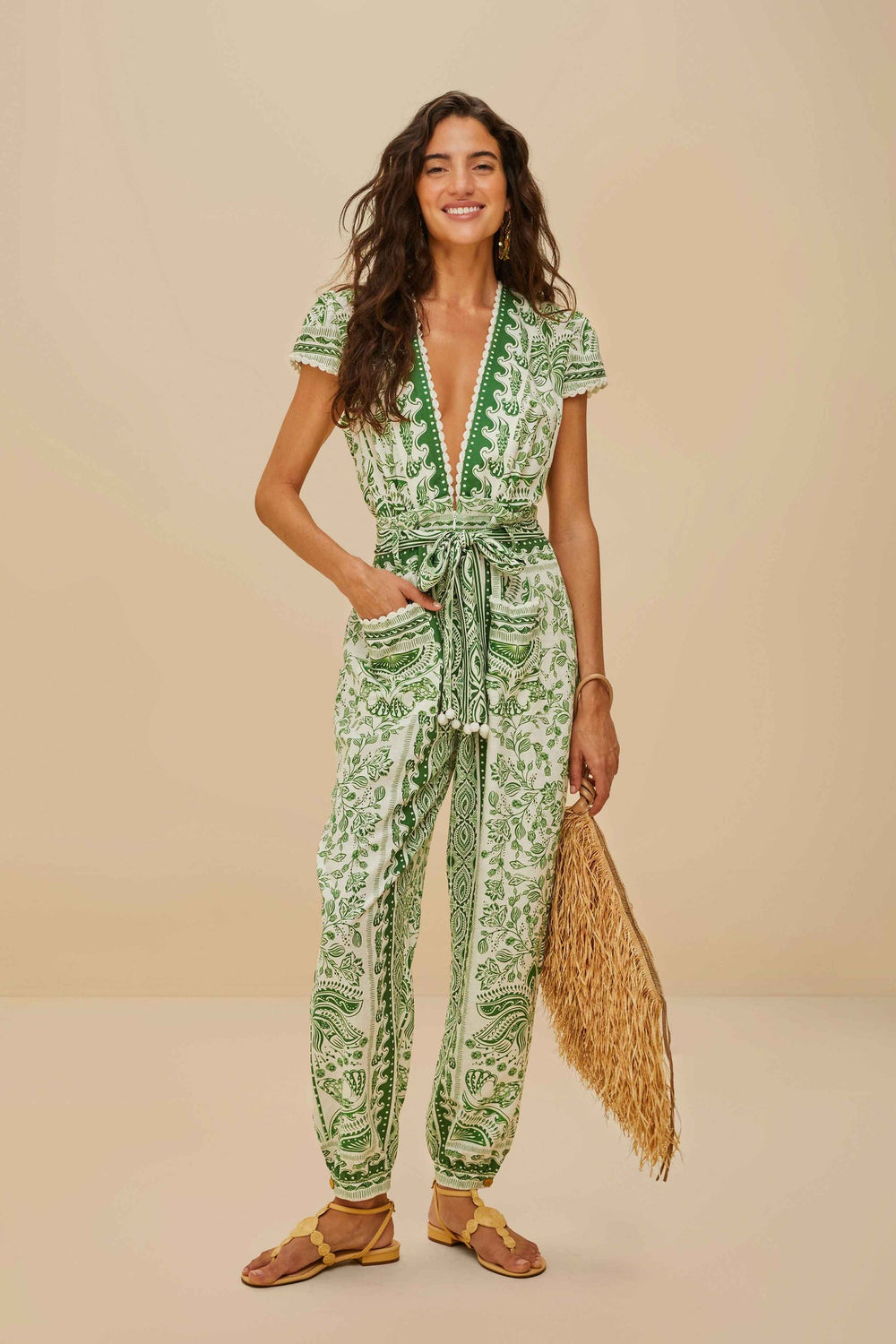 Green River Ride LENZING™ ECOVERO™ Euroflax™ Jumpsuit | FARM Rio Outlet