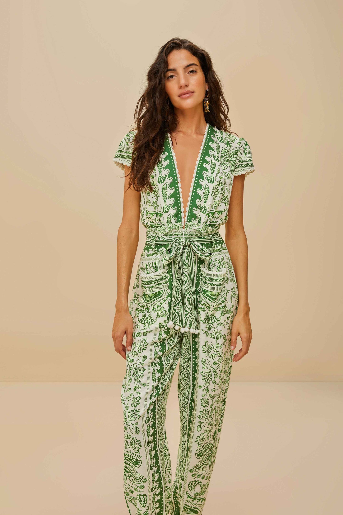 Green River Ride LENZING™ ECOVERO™ Euroflax™ Jumpsuit | FARM Rio Outlet
