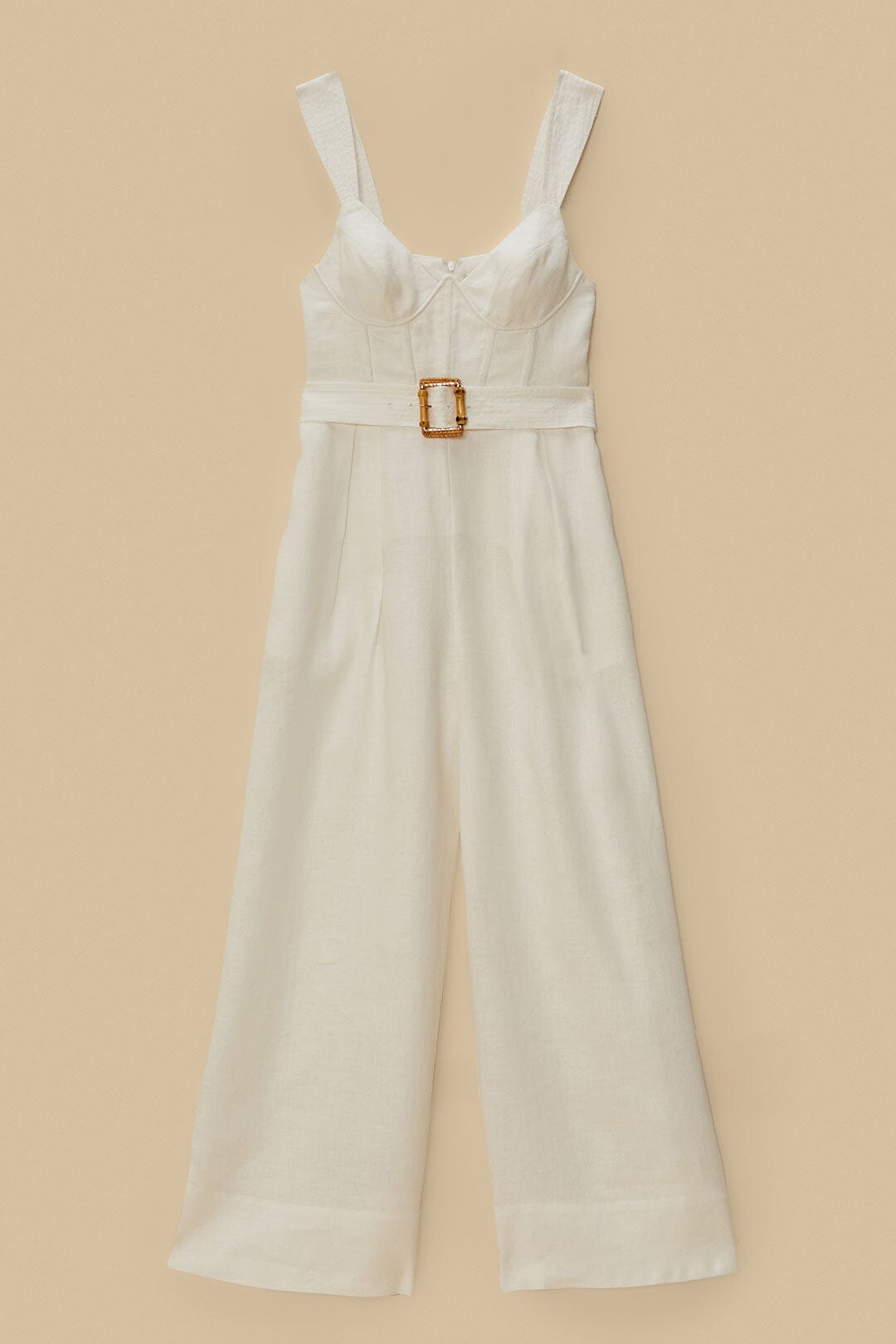Off-White Euroflax™ Premium Linen Jumpsuit | FARM Rio For Sale