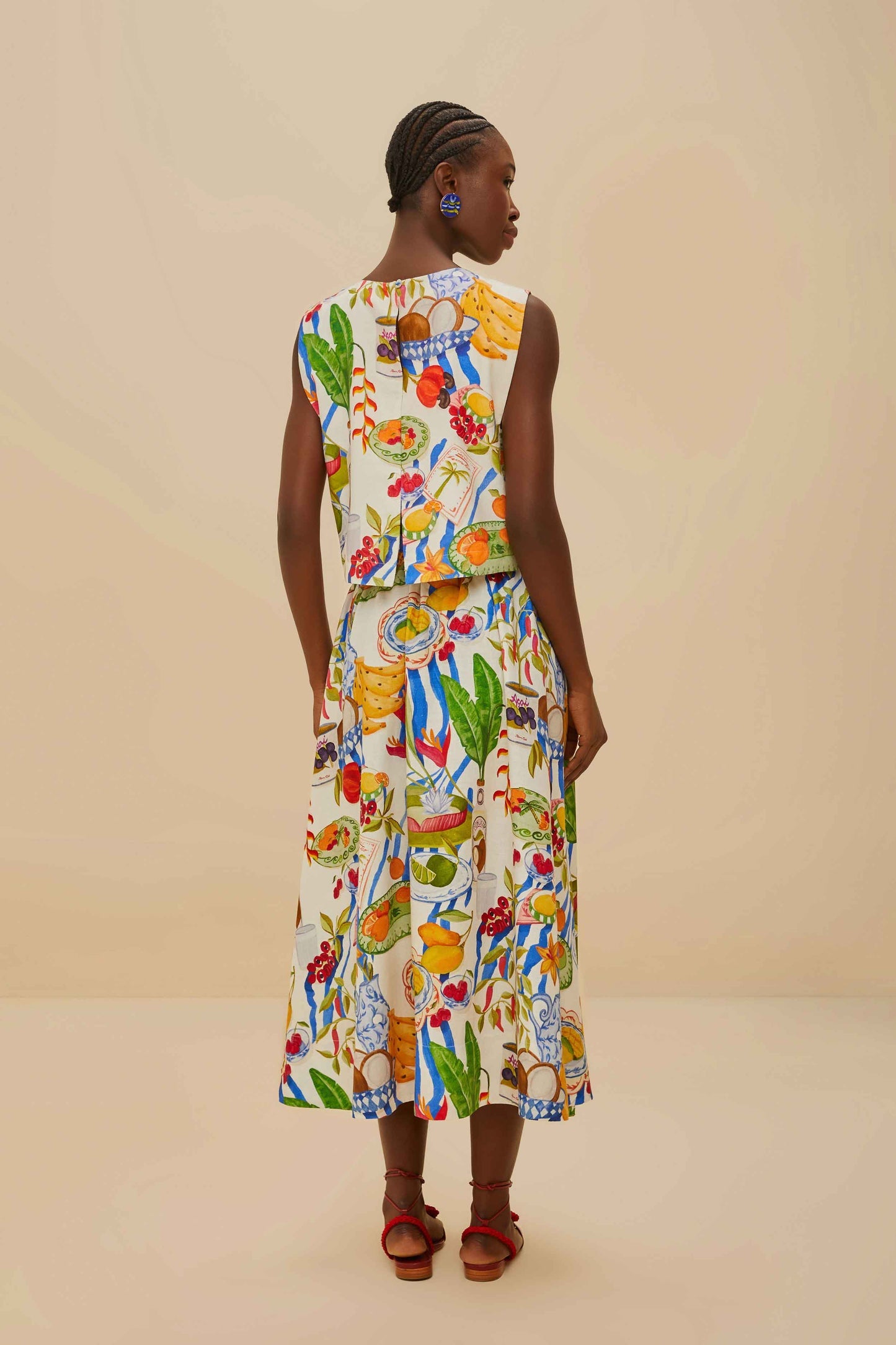 Off-White Fresh Table LENZING™ ECOVERO™ Euroflax™ Midi Skirt | FARM Rio For Sale