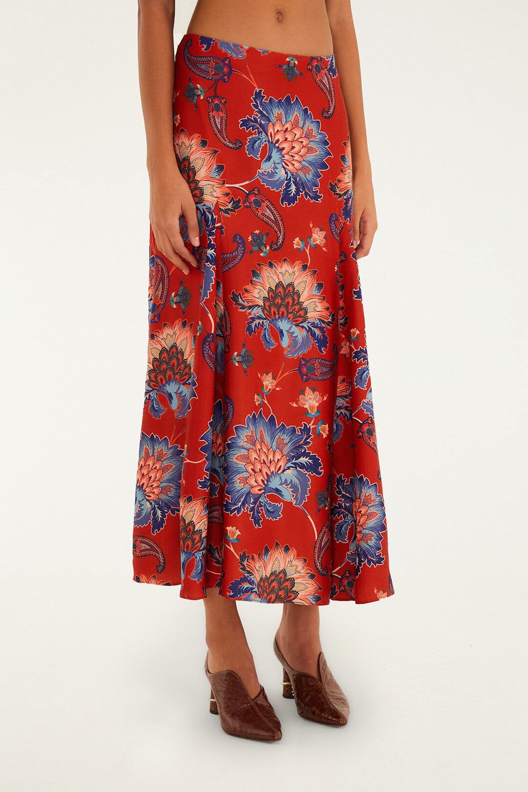 Red Luang LENZING™ Maxi Skirt | FARM Rio On Sale