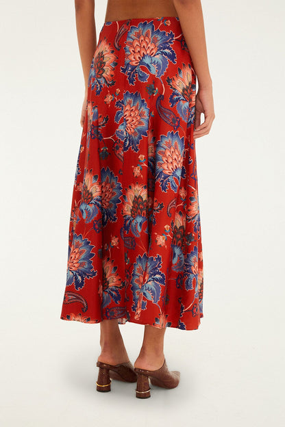 Red Luang LENZING™ Maxi Skirt | FARM Rio On Sale