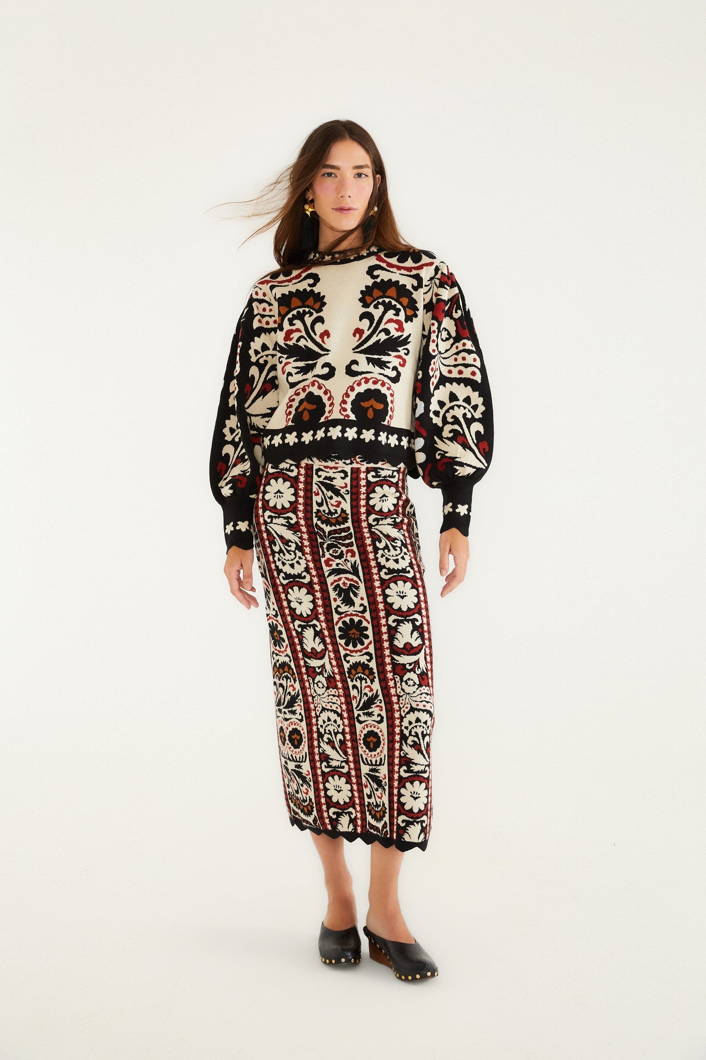 Stripes Winter Tapestry Knit Skirt | FARM Rio | FARM Rio
