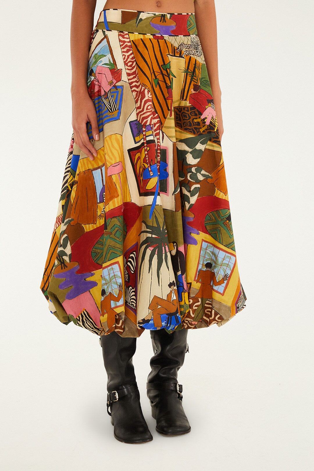 Multicolor Tropical Balloon Organic Cotton Midi Skirt | FARM Rio | FARM Rio Online