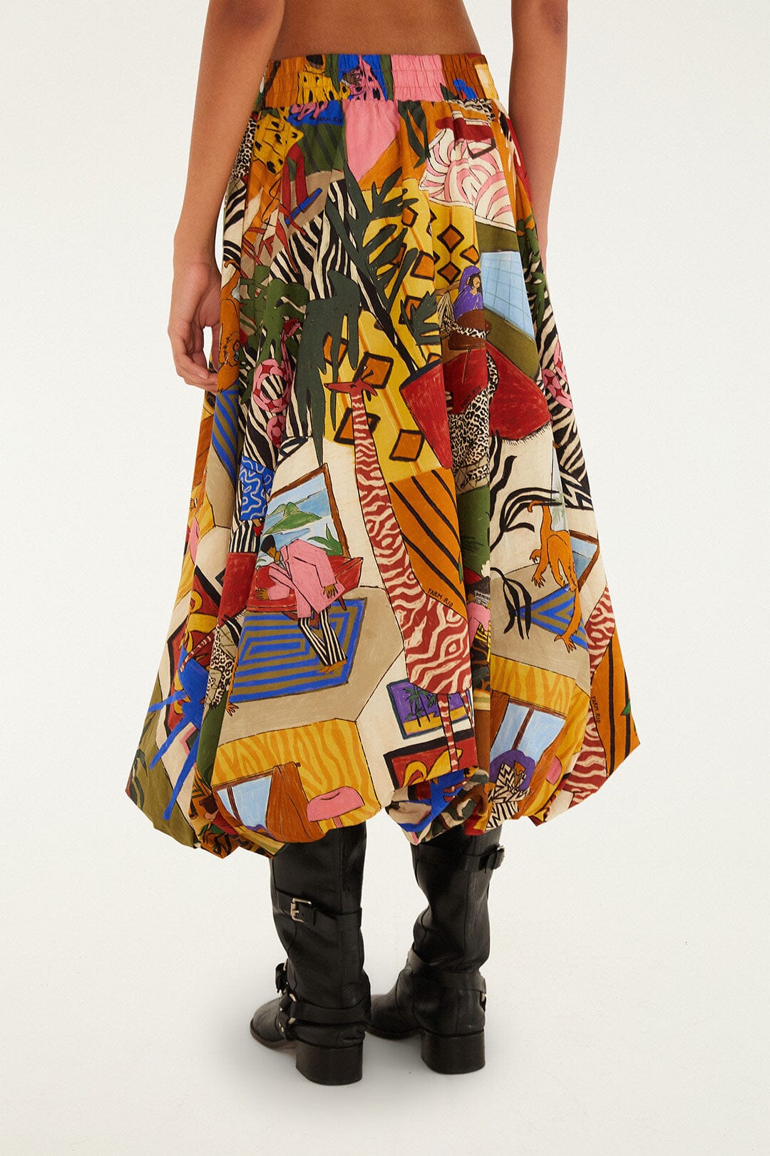 Multicolor Tropical Balloon Organic Cotton Midi Skirt | FARM Rio | FARM Rio Online