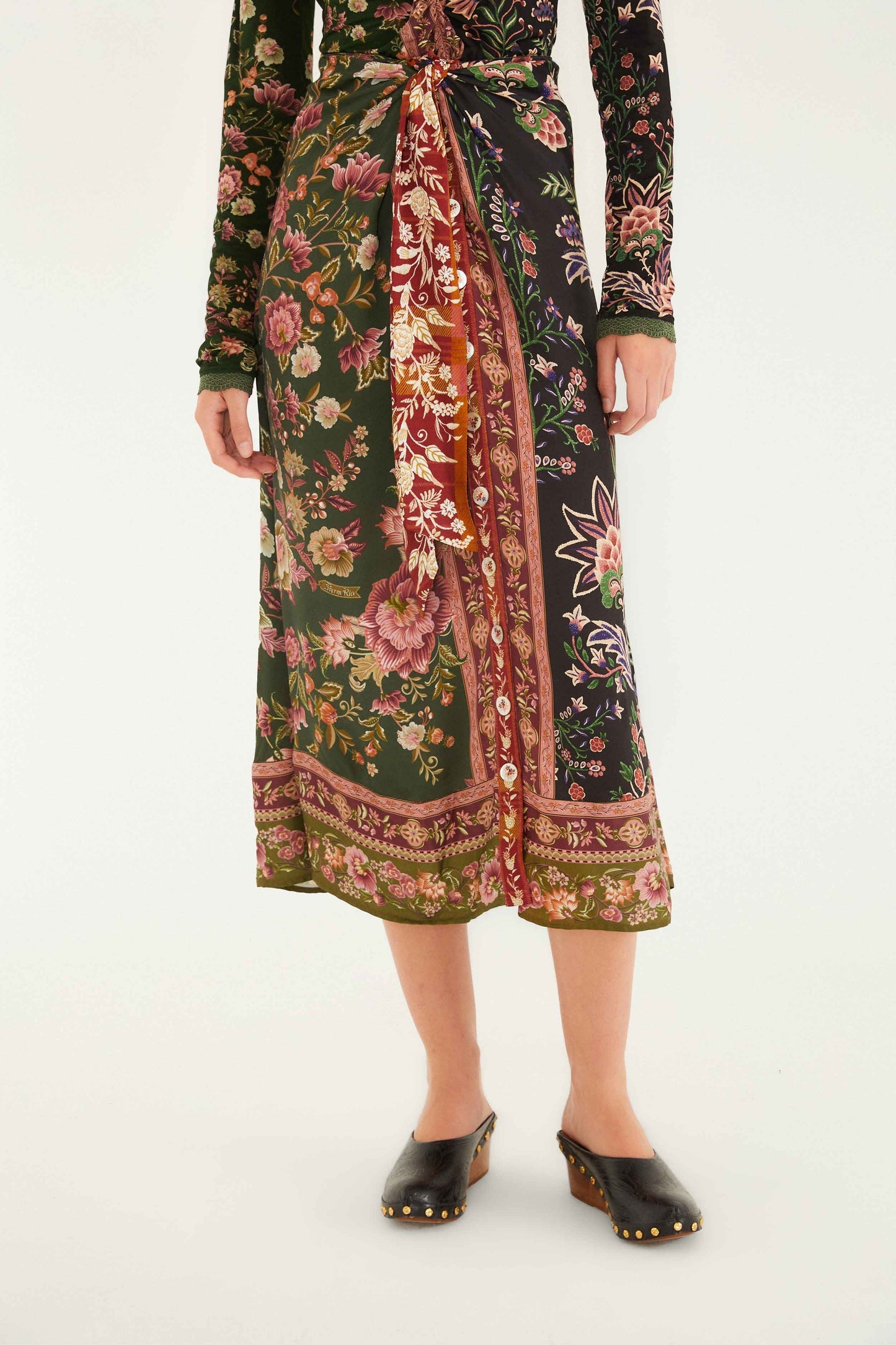Mixed Winter Garden Lenzing™ Ecovero™ Viscose Midi Skirt | FARM Rio | FARM Rio Discount
