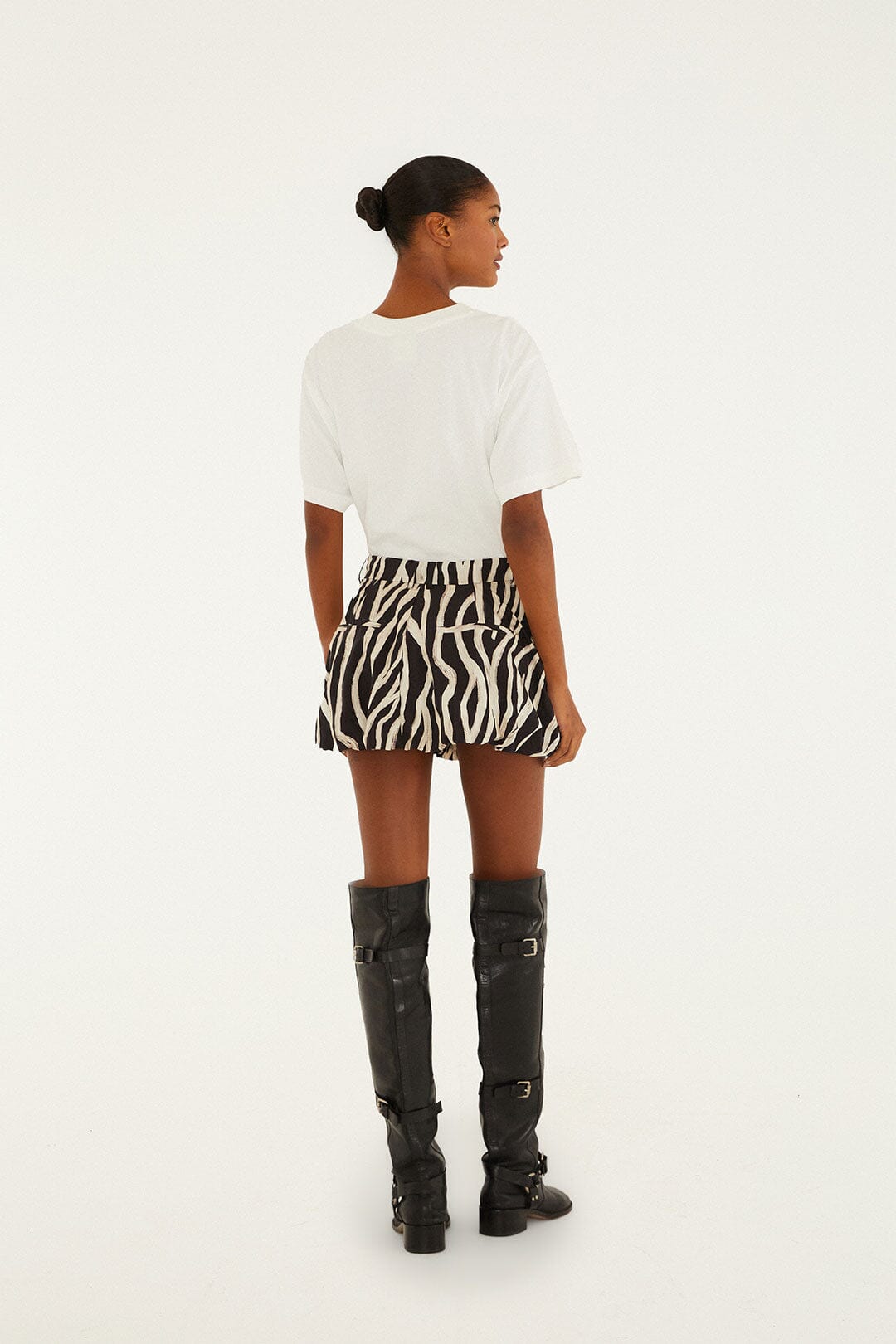 Black Tropical Zebra Organic Cotton Mini Skirt | FARM Rio | FARM Rio Near Me