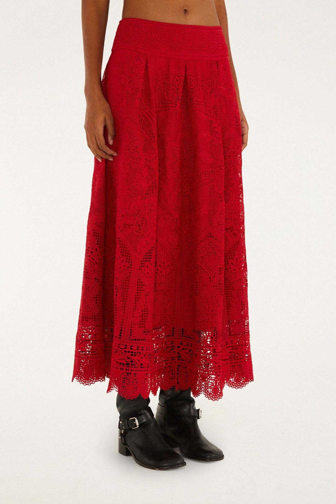 Red Guipure Boho Garden Skirt | FARM Rio | FARM Rio Online