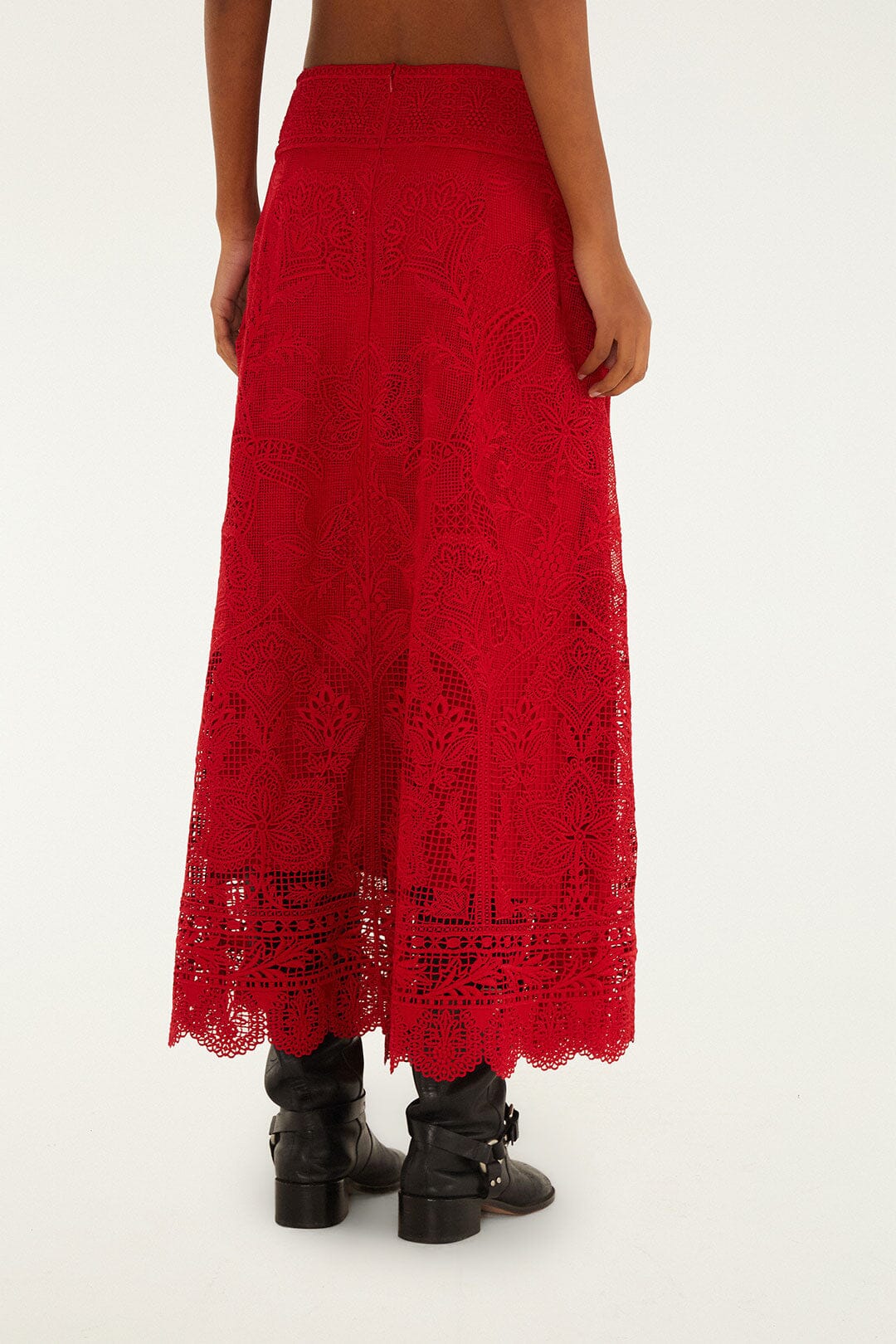 Red Guipure Boho Garden Skirt | FARM Rio | FARM Rio Online