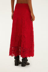 Red Guipure Boho Garden Skirt | FARM Rio | FARM Rio Online