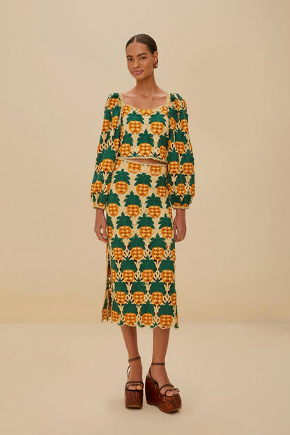 Sand Pineapple Crochet Skirt | FARM Rio On Sale