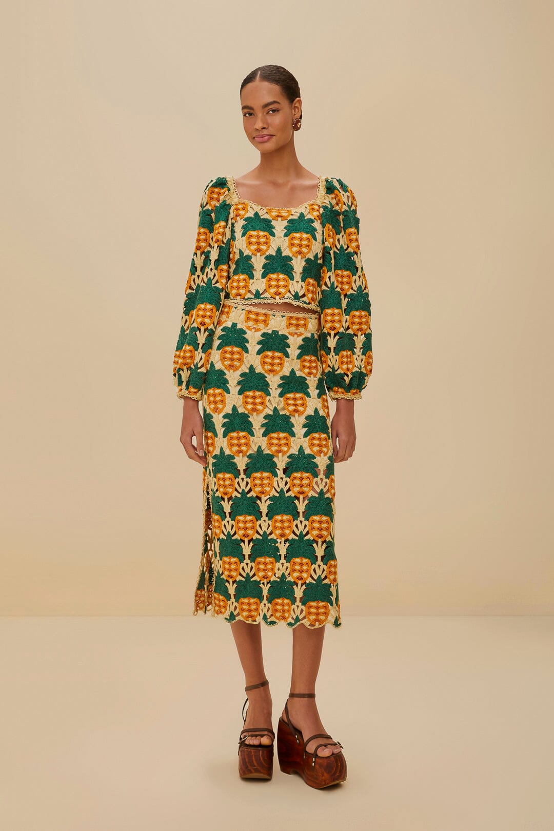 Sand Pineapple Crochet Skirt | FARM Rio On Sale
