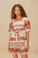 Off-White Summer Fruit Mini Skirt | FARM Rio Outlet